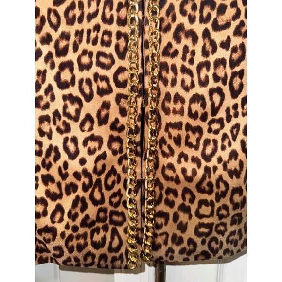 Boston Proper Leopard Print Chain Trim Blazer Jacket - Statement Piece - Picture 4 of 9
